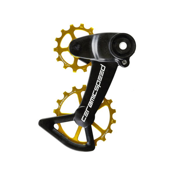 CeramicSpeed OSPW SRAM Eagle AXS Oversized aizmugurējā pārslēdzēja rullīši ar kāju | Coated | Zelts