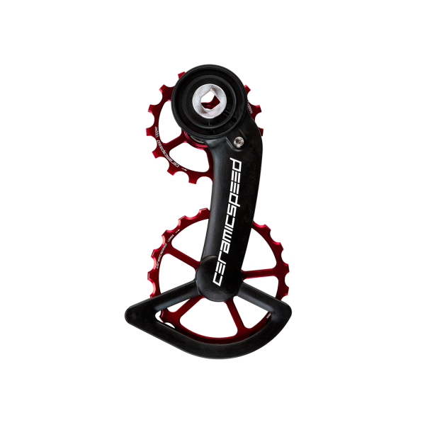 CeramicSpeed OSPW SRAM Red/Force AXS Oversized aizmugurējā pārslēdzēja rullīši ar kāju | Standard | Sarkans