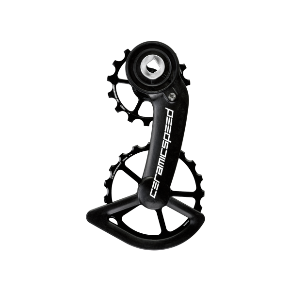 CeramicSpeed OSPW SRAM Red/Force AXS Oversized aizmugurējā pārslēdzēja rullīši ar kāju | Coated | melns