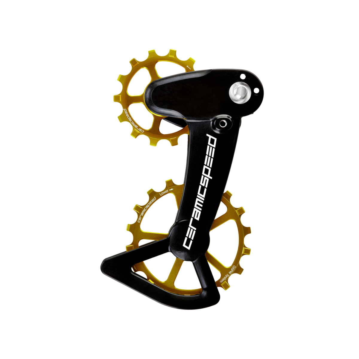 CeramicSpeed OSPW X XT/XTR Oversized aizmugurējā pārslēdzēja rullīši ar kāju | Coated | Zelts