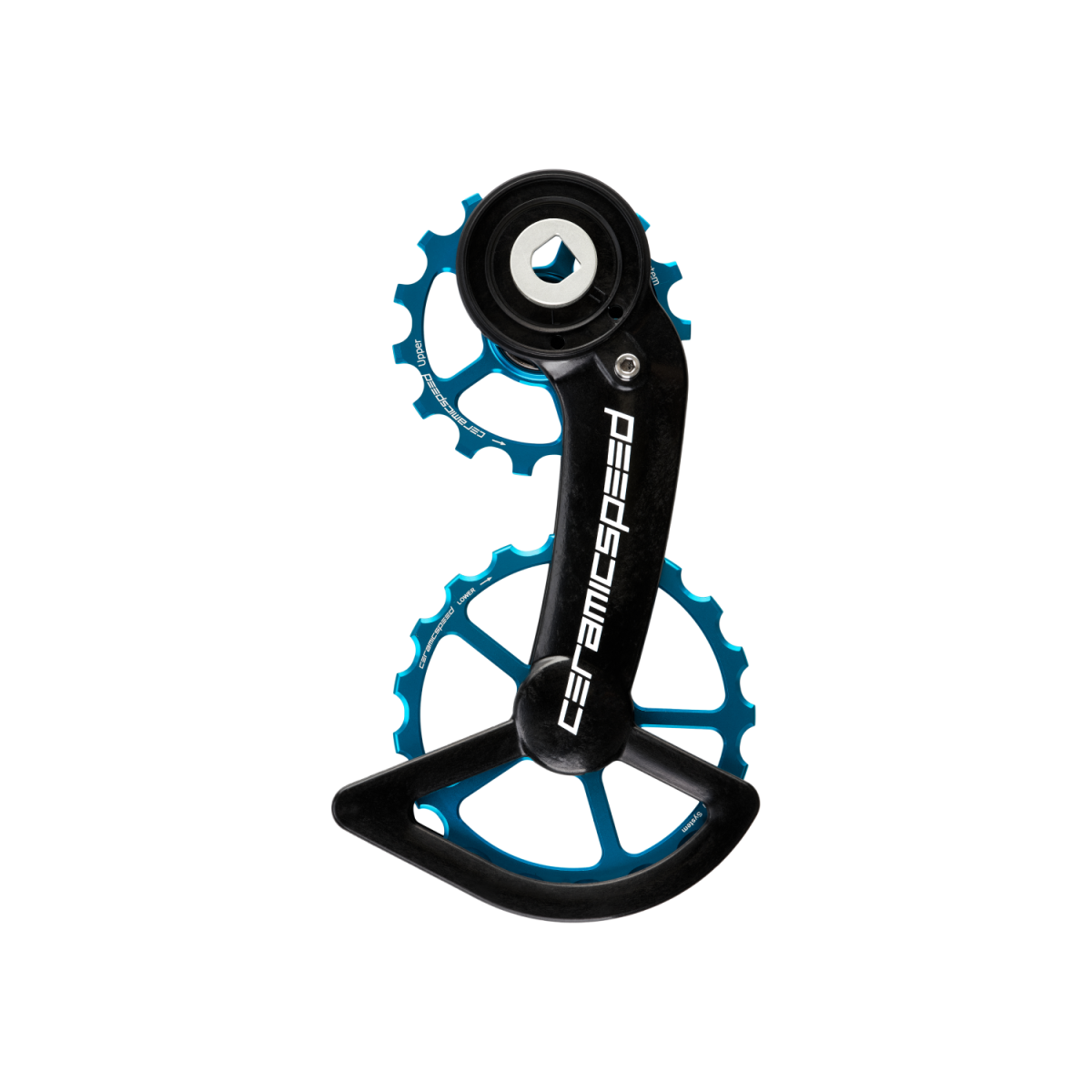 CeramicSpeed OSPW SRAM Red/Force AXS Oversized aizmugurējā pārslēdzēja rullīši ar kāju | Standard | Blue