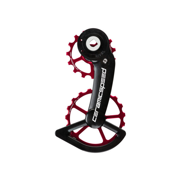 CeramicSpeed OSPW SRAM Rival AXS Oversized aizmugurējā pārslēdzēja rullīši ar kāju | Standard | Red