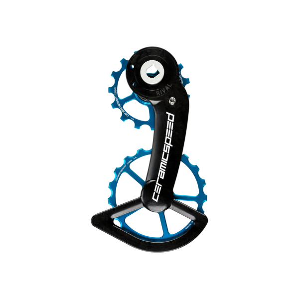 CeramicSpeed OSPW SRAM Rival AXS Oversized aizmugurējā pārslēdzēja rullīši ar kāju | Coated | zils