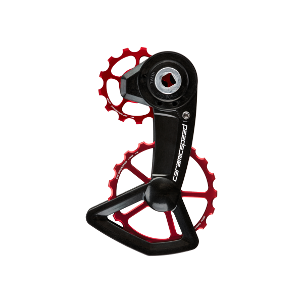 CeramicSpeed OSPW X SRAM AXS XPLR Oversized aizmugurējā pārslēdzēja rullīši ar kāju | Standard | Sarkans