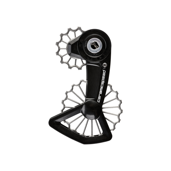 CeramicSpeed OSPW X 3D Ti SRAM AXS XPLR Oversized aizmugurējā pārslēdzēja rullīši ar kāju | Coated | Titāns
