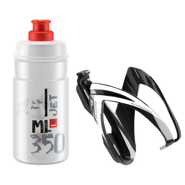Elite Kit Ceo pudele + pudeles turētājs 350 ml | Caurspīdīga - sarkana grafika