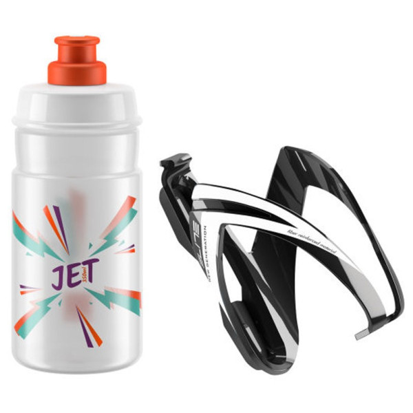 Elite Kit Ceo pudele + pudeles turētājs 350 ml | Caurspīdīga - Oranžā grafika