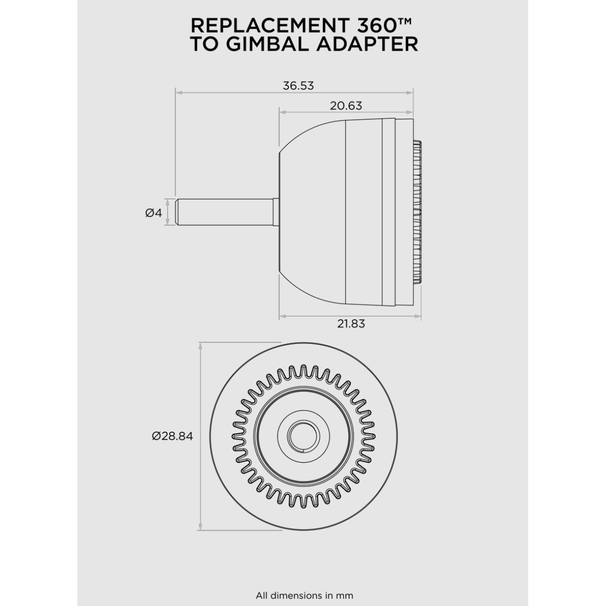 Quad Lock® 360 adapteris uz Gimbal adapteri