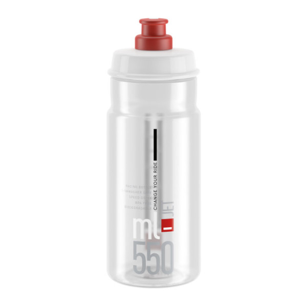 Elite Jet pudele 550 ml | Caurspīdīga - sarkana