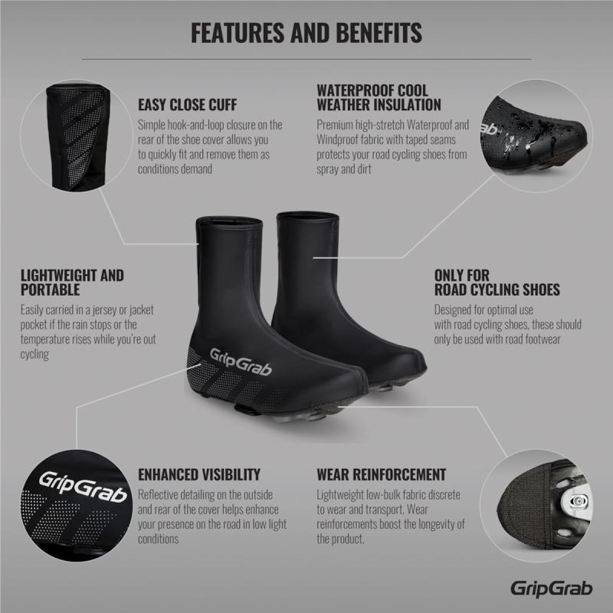 GripGrab Ride Waterproof mokasīni | Black