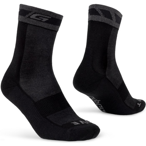 GripGrab Merino ziemas zeķes | Black