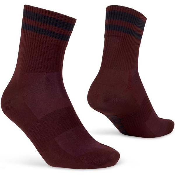 GripGrab Original Stripes Crew zeķes | Tumši sarkanas