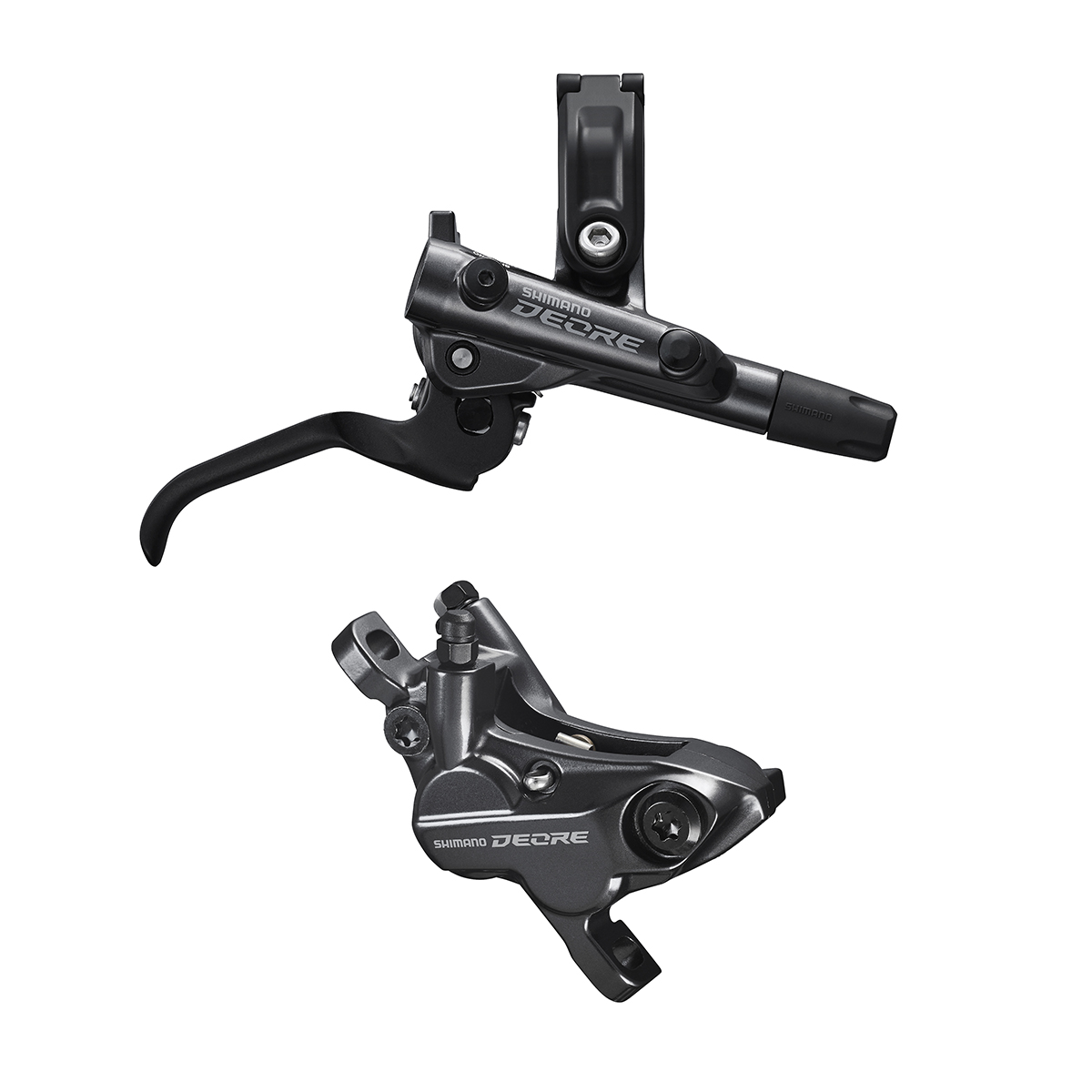 Shimano Deore BL-M6100 hidraulisko disku bremžu rokturis ar BR-M6120 suports | Labā | Aizmugurējā | Metāliskā krāsā