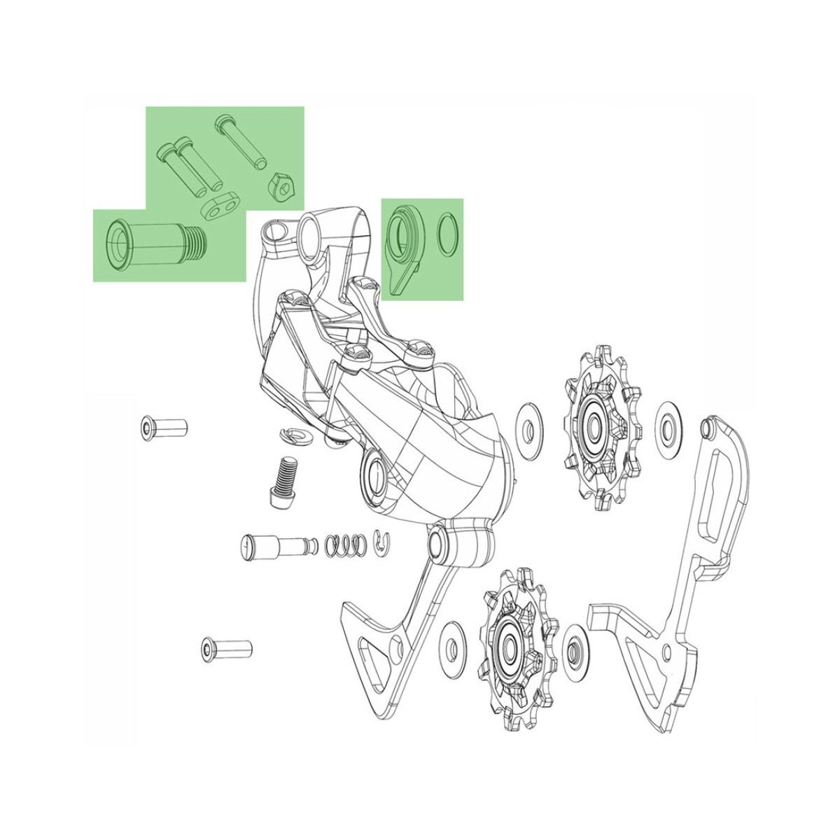 SRAM GX Eagle aizmugurējā aizmugurējais pārslēdzējss montāžas komplekts 