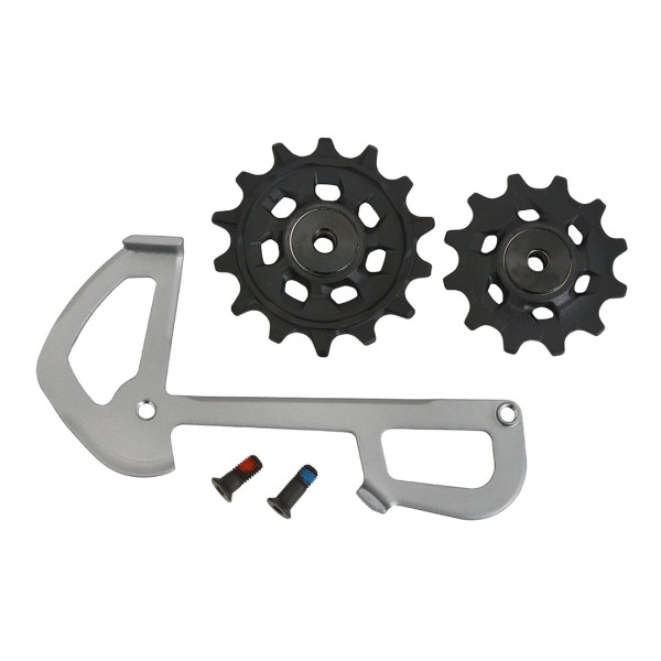 SRAM GX Eagle aizmugurējā aizmugurējā pārslēdzēja rullīši ar kāju ar kāju | 12 ātrumu | Sudraba krāsā SRAM GX Eagle aizmugurējā aizmugurējā pārslēdzēja rullīši ar kāju ar kāju | 12 ātrumu | Sudraba krāsā