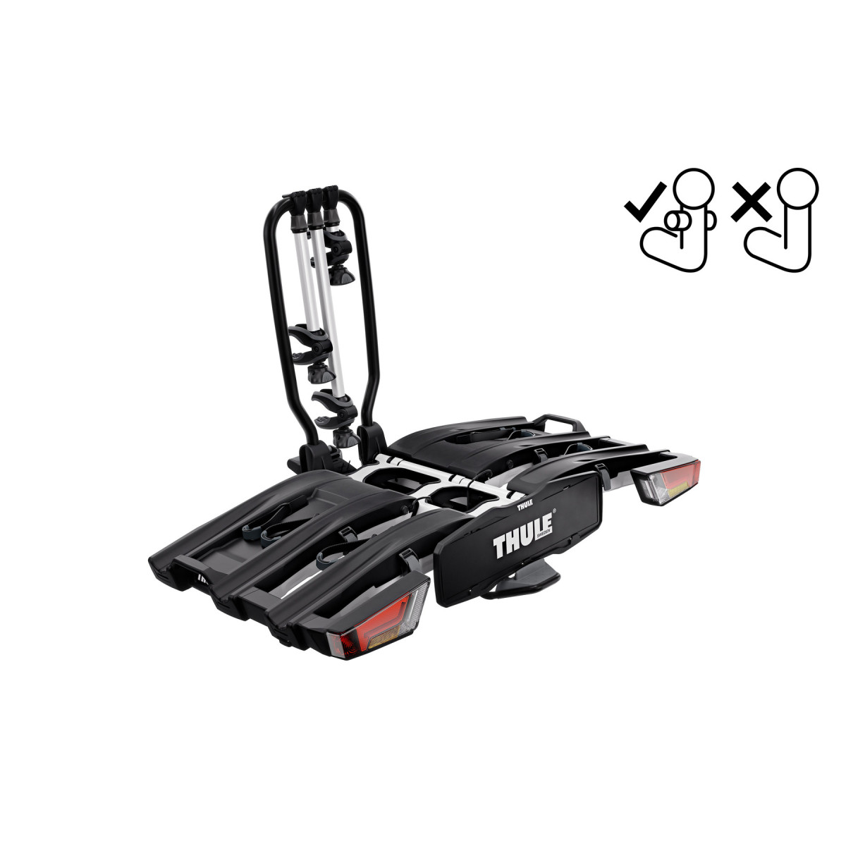 Thule EasyFold XT FIX4BIKE velosipēdu turētājs | 3 velosipēdiem | Black - Aluminium
