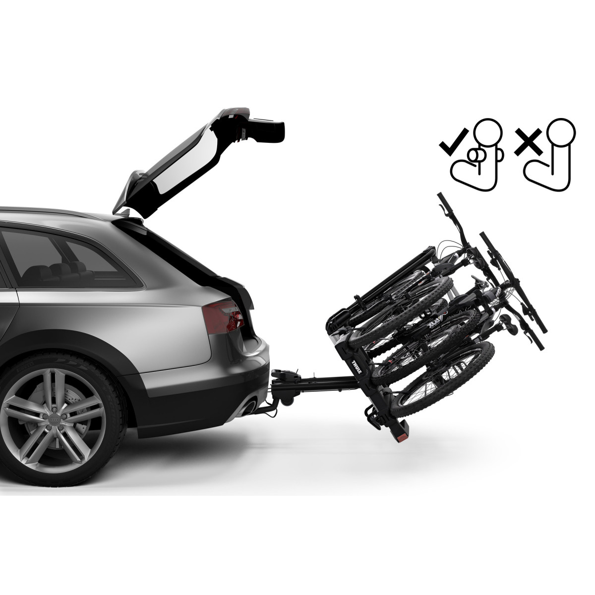 Thule EasyFold XT FIX4BIKE velosipēdu turētājs | 3 velosipēdiem | Black - Aluminium
