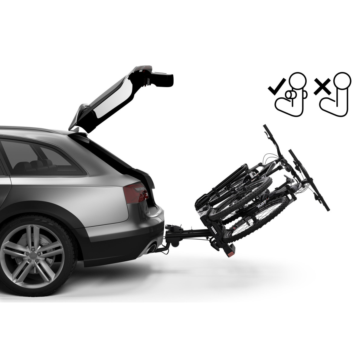 Thule EasyFold XT FIX4BIKE velosipēdu turētājs | 2 velosipēdi | Black - Aluminium