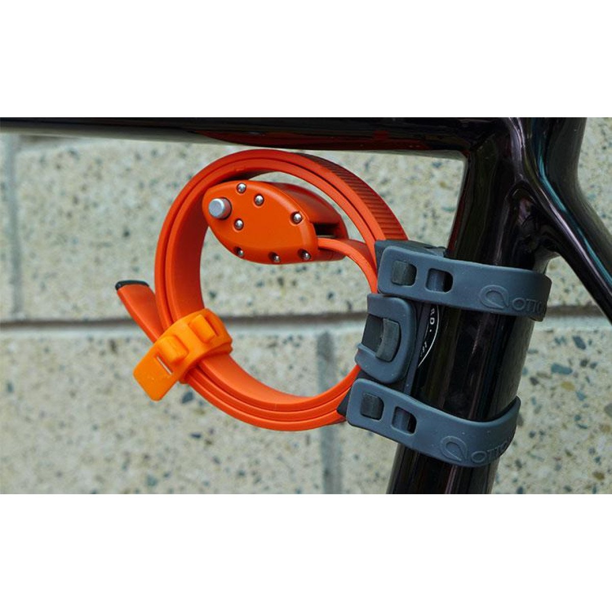 OTTOLOCK 46cm velosipēda slēdzene ar fiksatoru | Oranžs