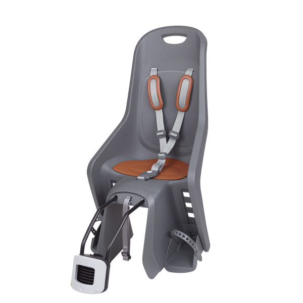 Polisport Bubbly Maxi Plus FF bērnu velosipēda sēdeklis | Charcoal Grey - Brown