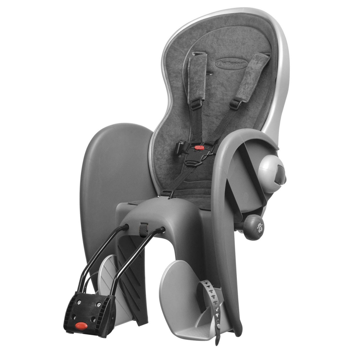 Polisport Wallaby bērnu velosipēda sēdeklis | Dark Grey - Silver