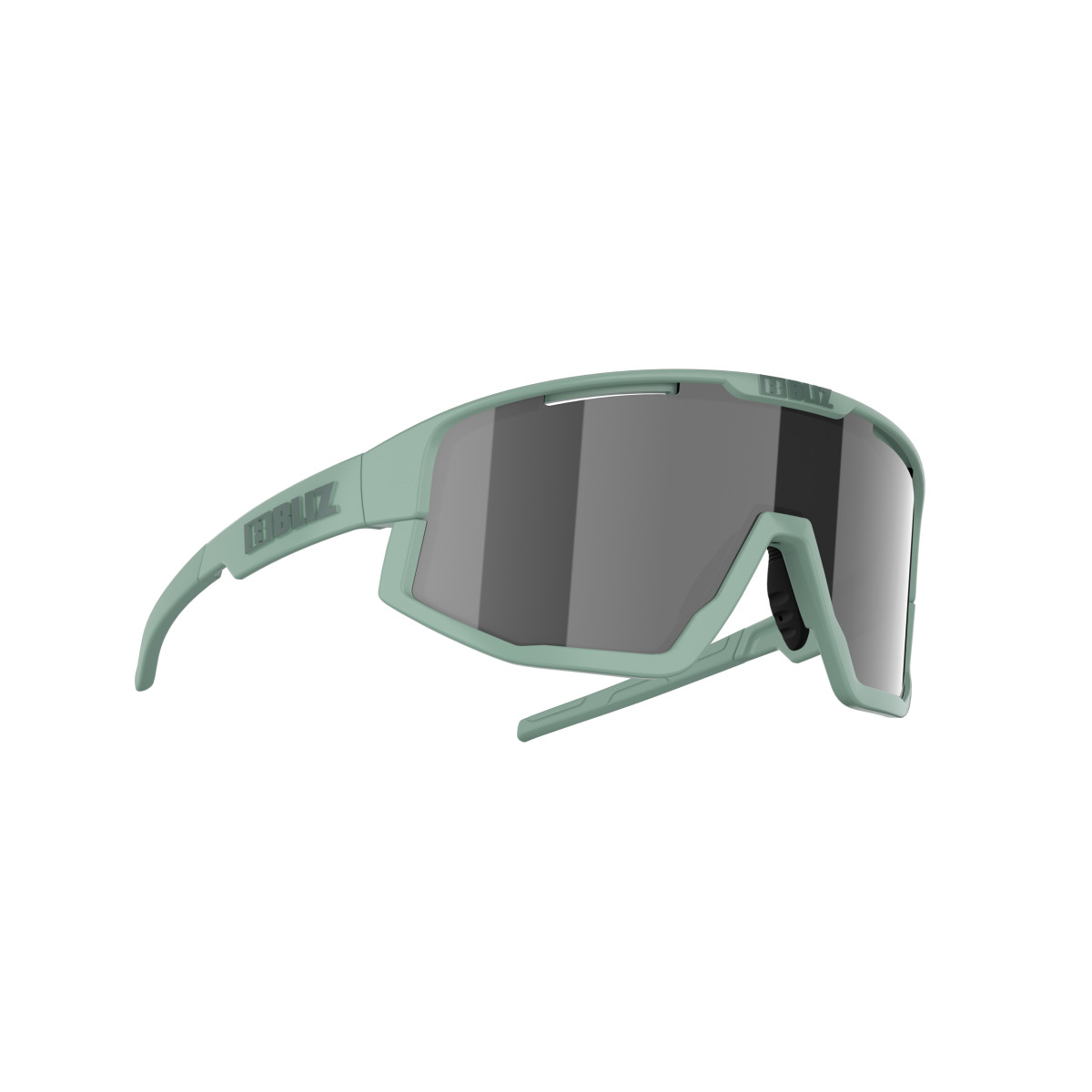 BLIZ Fusion Small saulesbrilles | Matte Green - Smoke Mirror Silver