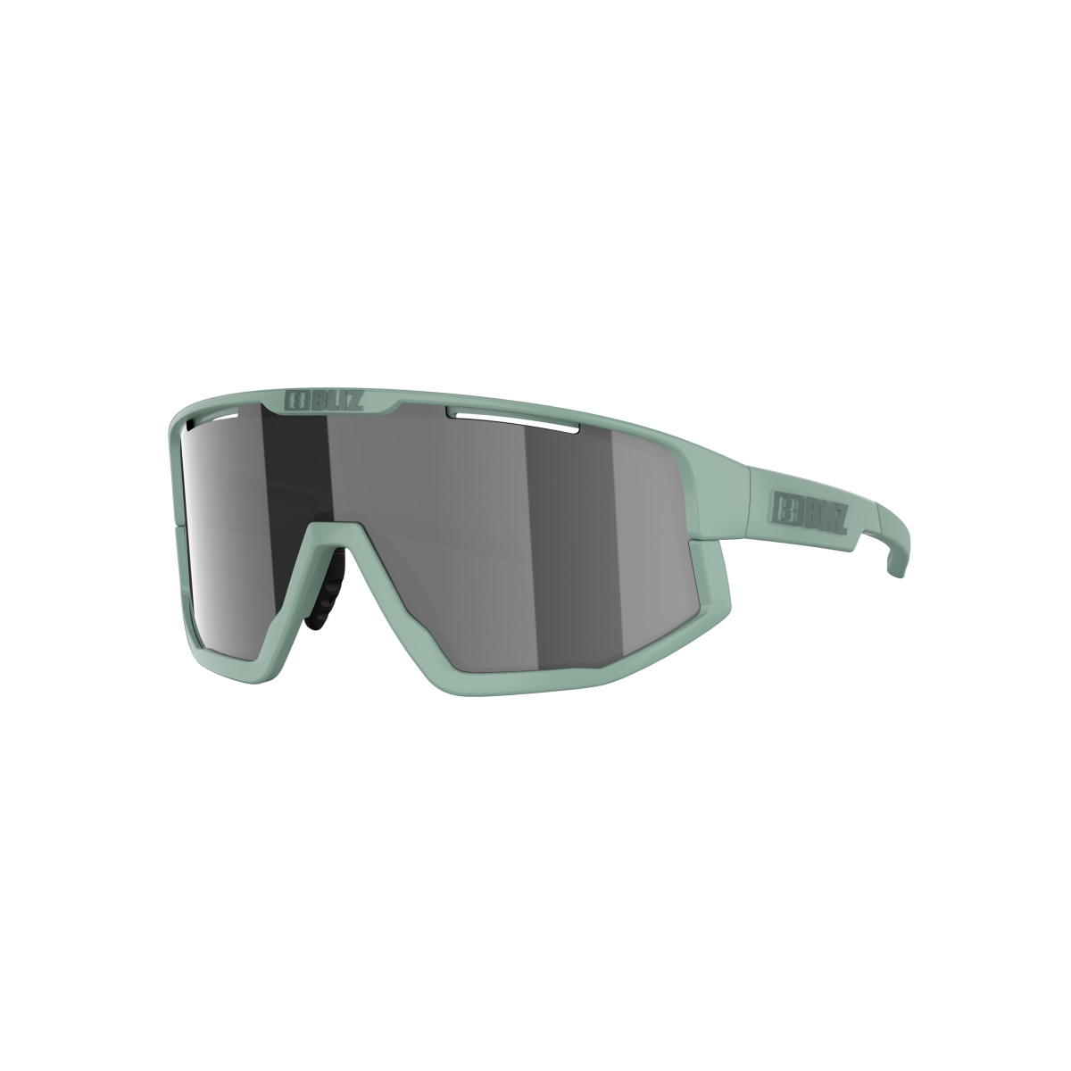 BLIZ Fusion Small saulesbrilles | Matte Green - Smoke Mirror Silver