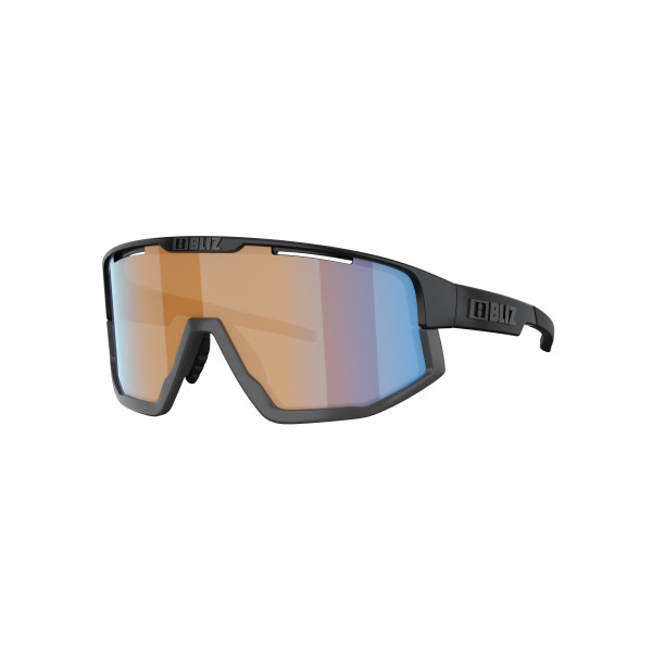 BLIZ Fusion Small saulesbrilles | Nano Optics - Nordic Light | Matte Black - Coral Orange Blue