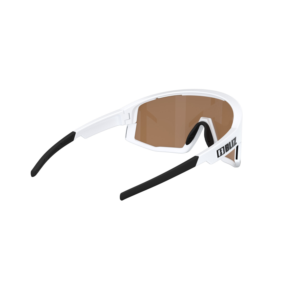 BLIZ Fusion Small saulesbrilles | Nano Optics - Nordic Light | Matte White - Coral Orange Blue