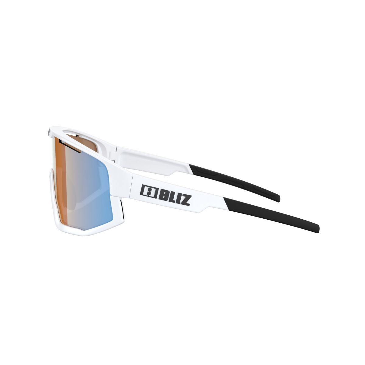 BLIZ Fusion Small saulesbrilles | Nano Optics - Nordic Light | Matte White - Coral Orange Blue