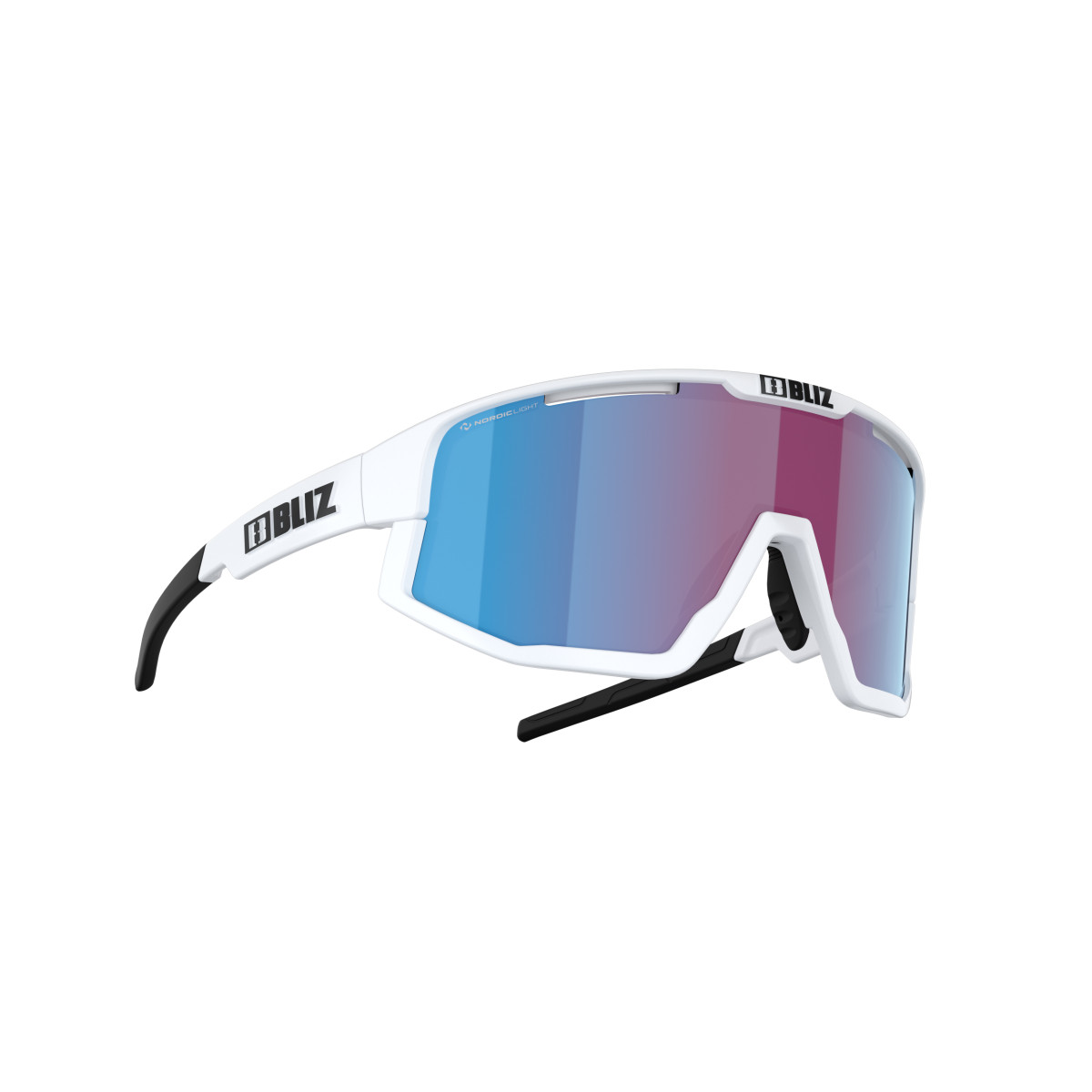 BLIZ Fusion Small saulesbrilles | Nano Optics - Nordic Light | Matte White - Rose Violet Blue