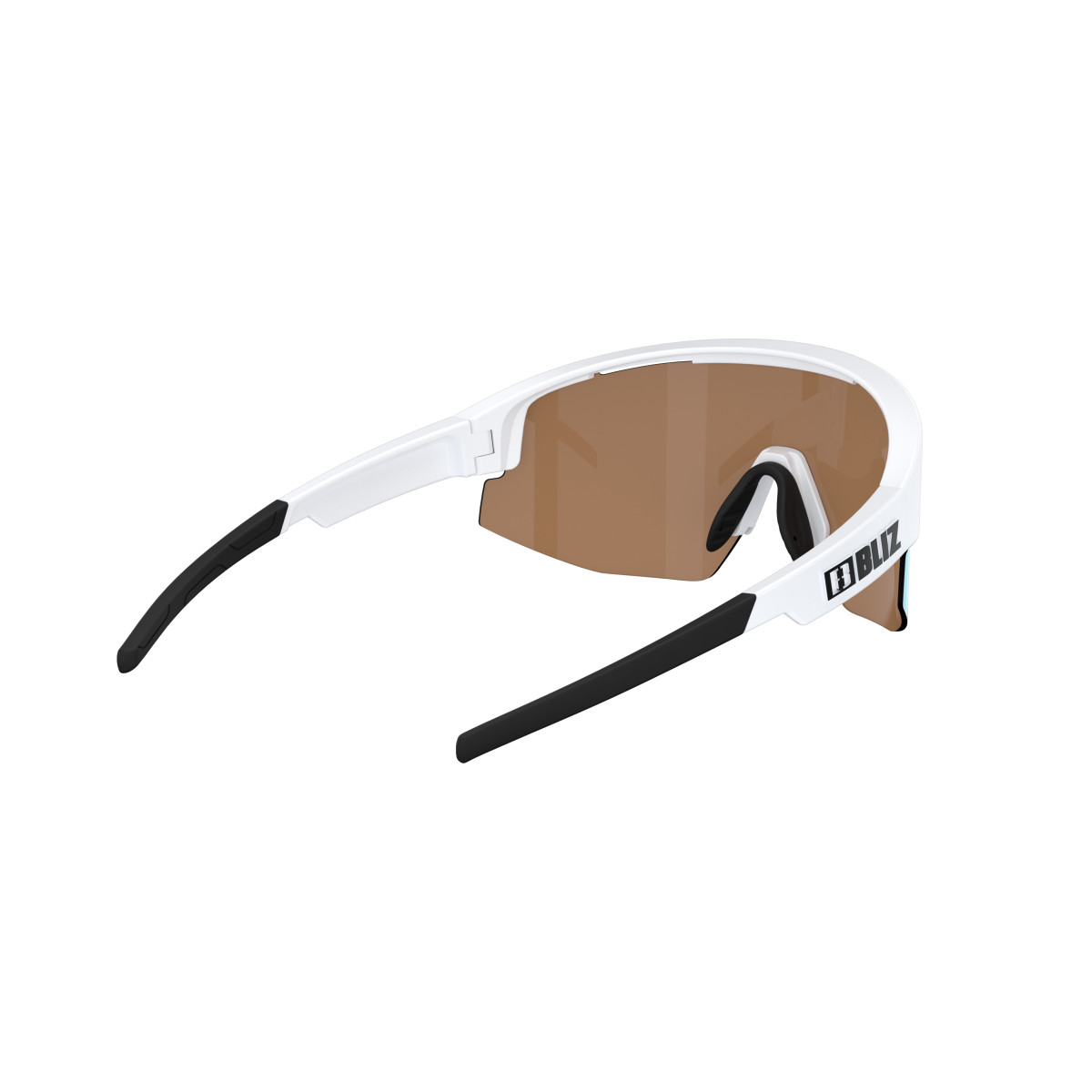 BLIZ Matrix Small saulesbrilles | Nano Optics - Nordic Light | Matte White - Coral Orange Blue