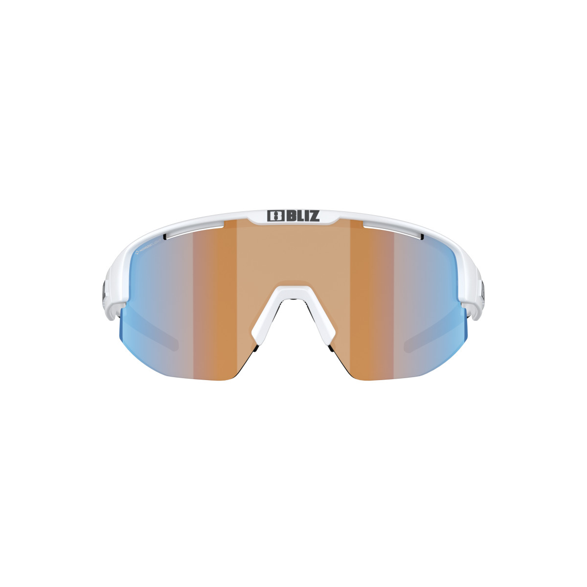 BLIZ Matrix Small saulesbrilles | Nano Optics - Nordic Light | Matte White - Coral Orange Blue