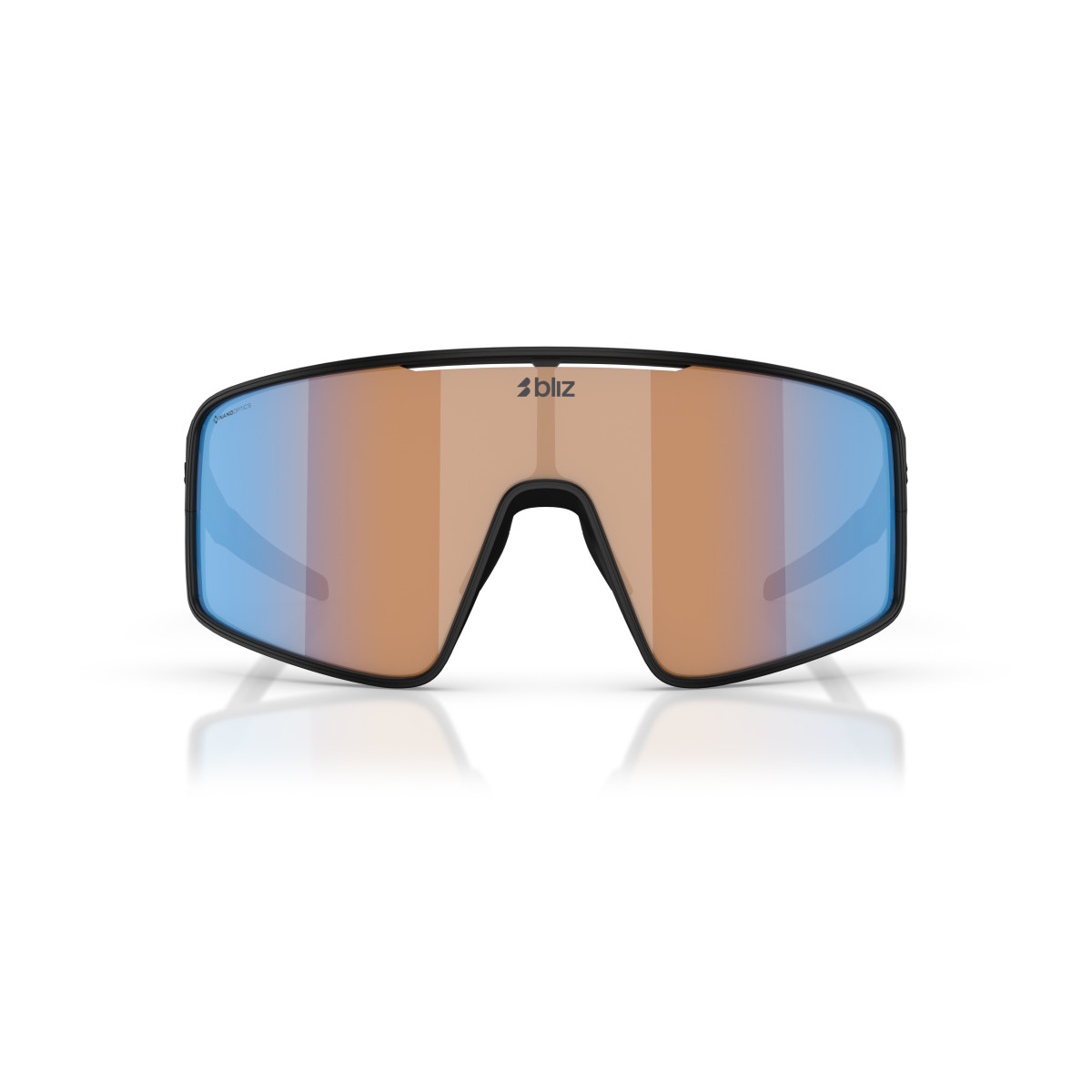 BLIZ P001 Small saulesbrilles | Nano Optics - Nordic Light | Matte Black - Coral Orange Blue