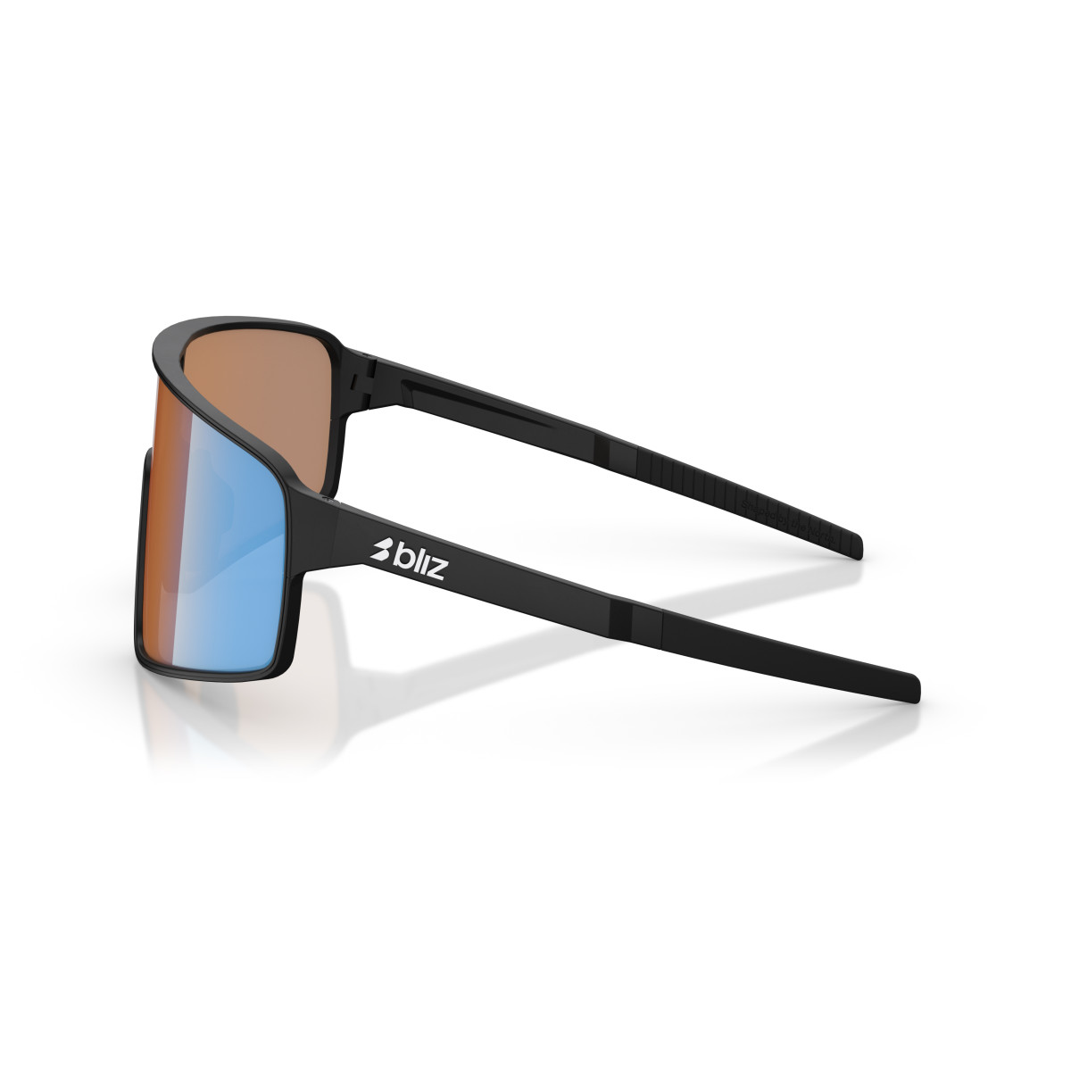 BLIZ P001 Small saulesbrilles | Nano Optics - Nordic Light | Matte Black - Coral Orange Blue
