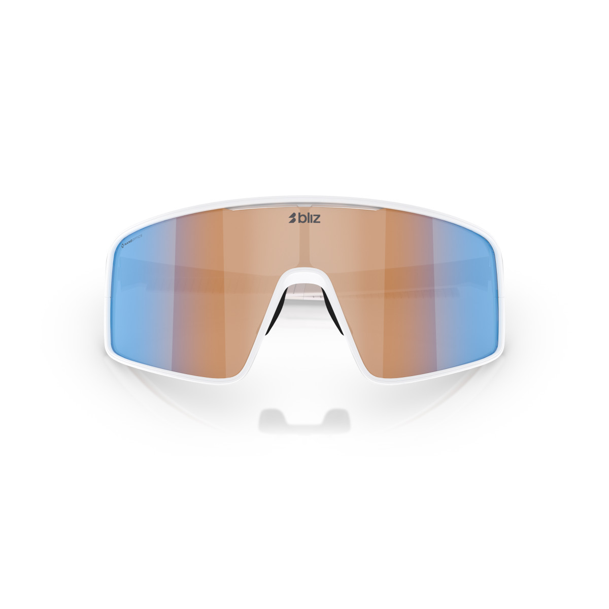 BLIZ P001 Small saulesbrilles | Nano Optics - Nordic Light | Matte White - Coral Orange Blue