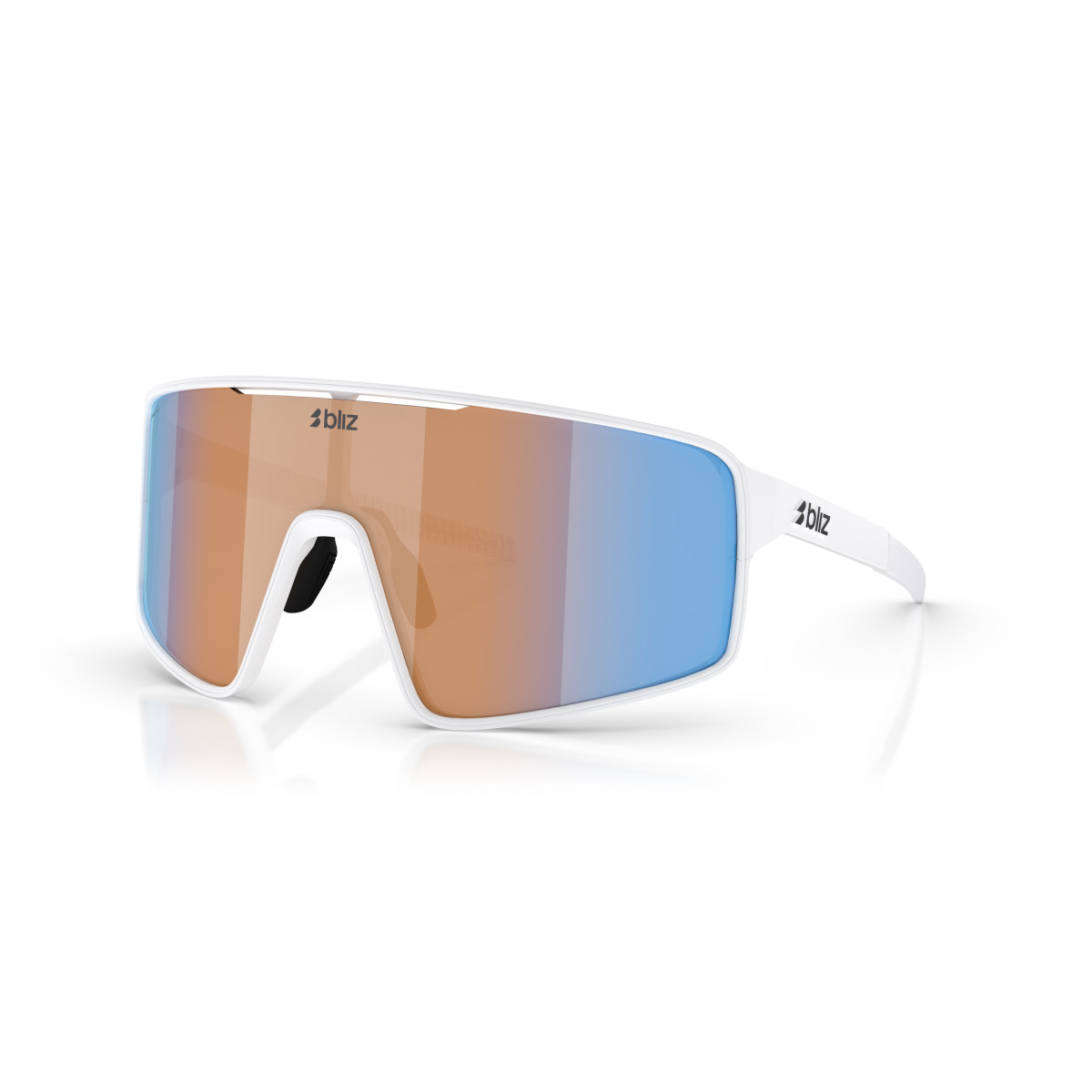 BLIZ P001 Small saulesbrilles | Nano Optics - Nordic Light | Matte White - Coral Orange Blue
