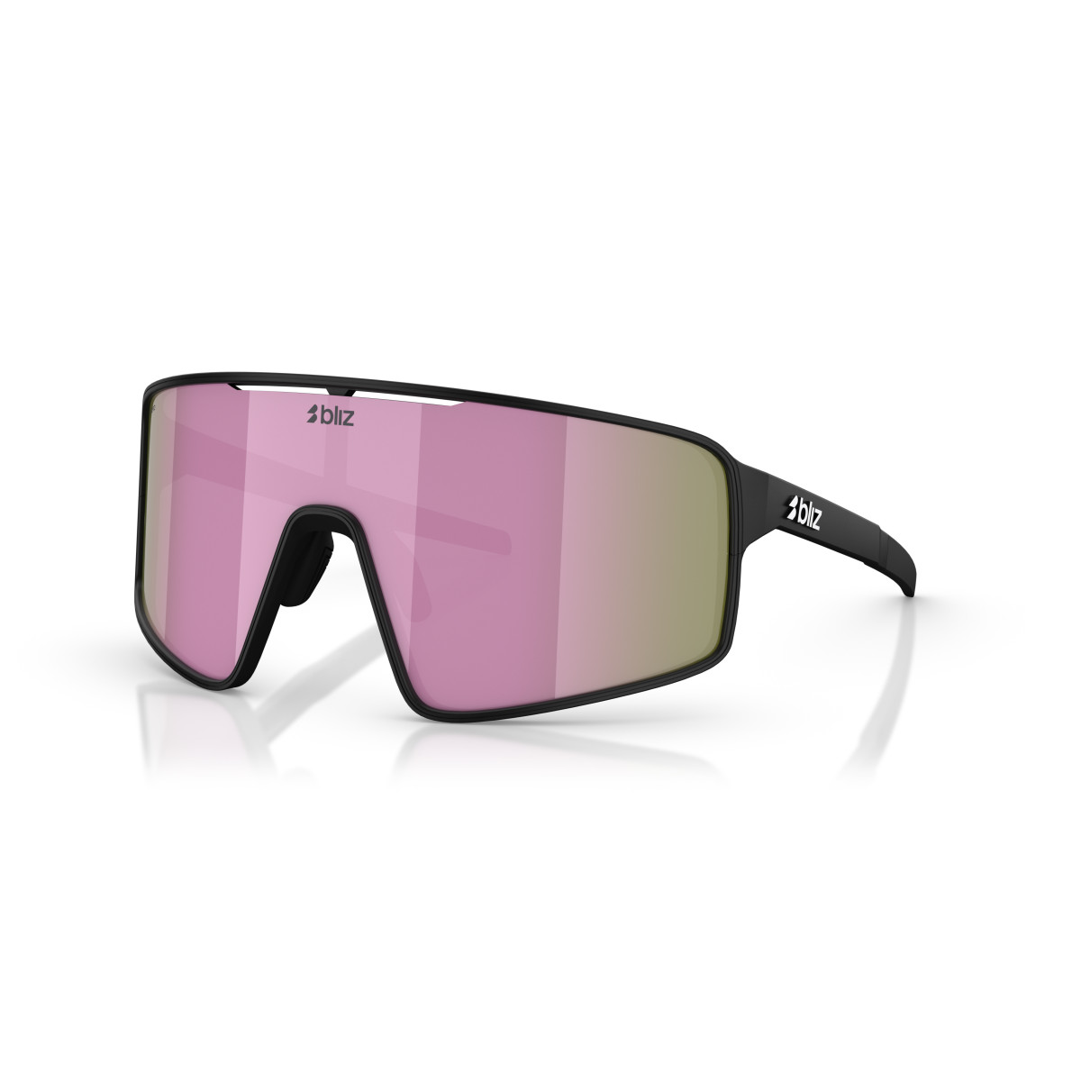 BLIZ P001 Small saulesbrilles | Matte Black - Brown Pink Multicolour
