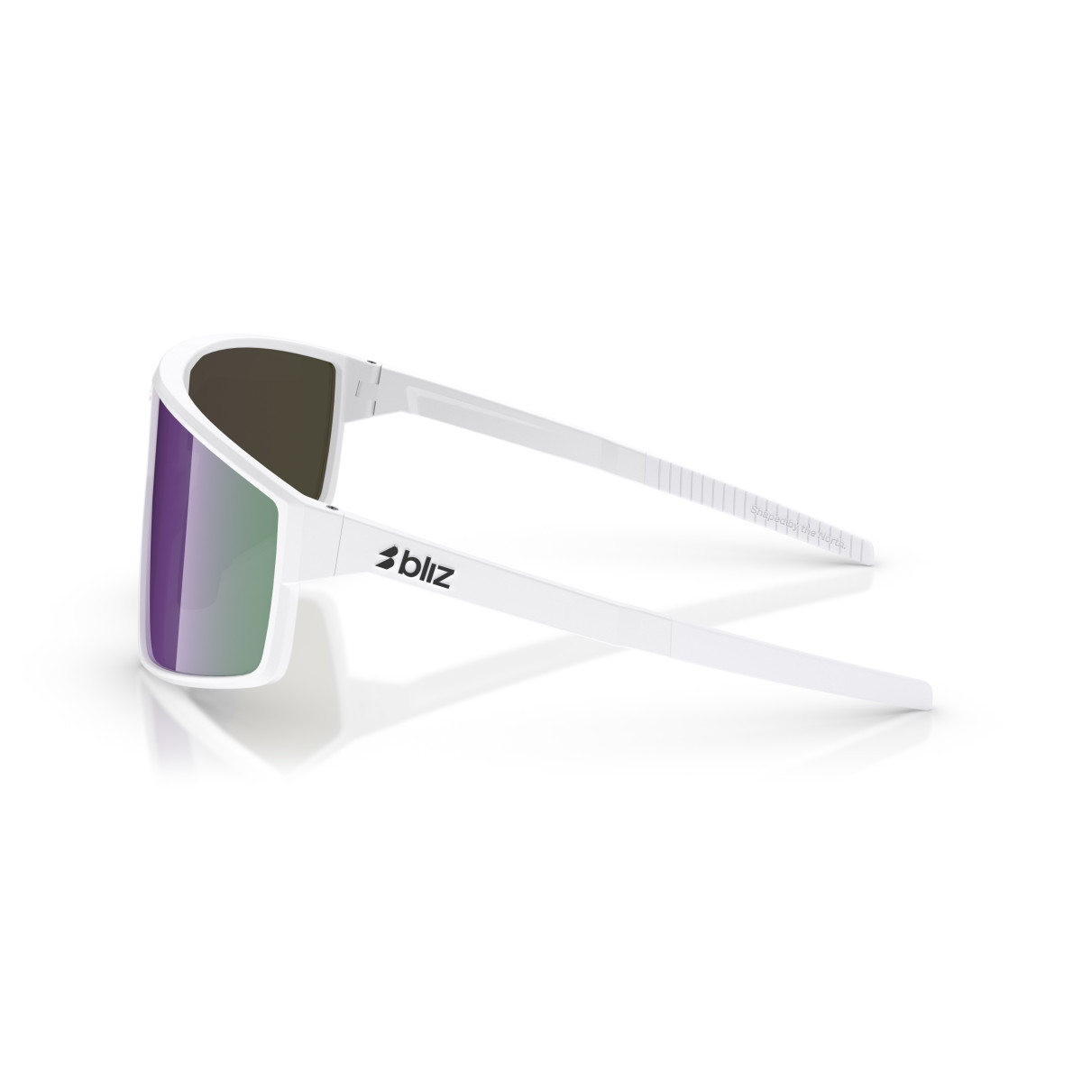 BLIZ P002 Small saulesbrilles | Matte White - Brown Purple Multicolour
