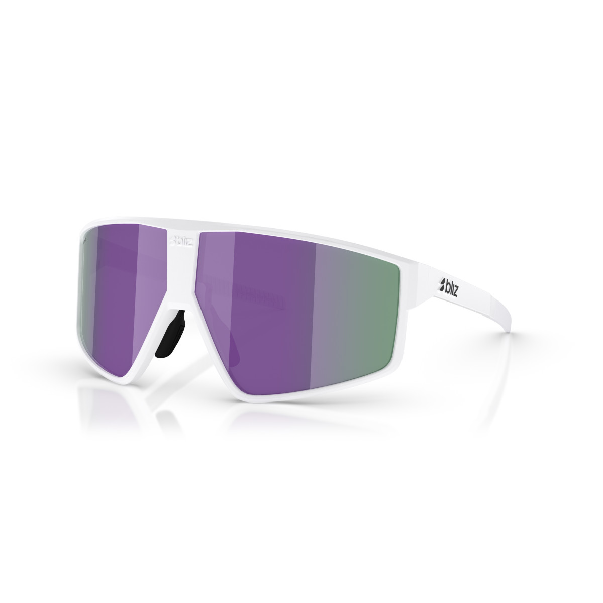 BLIZ P002 Small saulesbrilles | Matte White - Brown Purple Multicolour