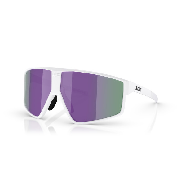 BLIZ P002 Small saulesbrilles | Matte White - Brown Purple Multicolour