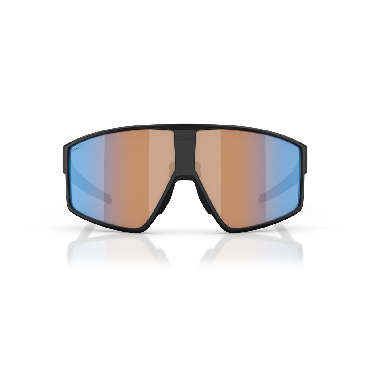 BLIZ P002 saulesbrilles | Nano Optics - Nordic Light | Matte Black - Coral Orange Blue