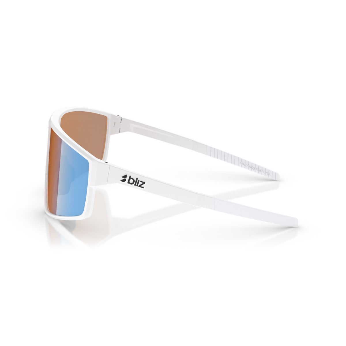 BLIZ P002 Small saulesbrilles | Nano Optics - Nordic Light | Matte Black - Coral Orange Blue