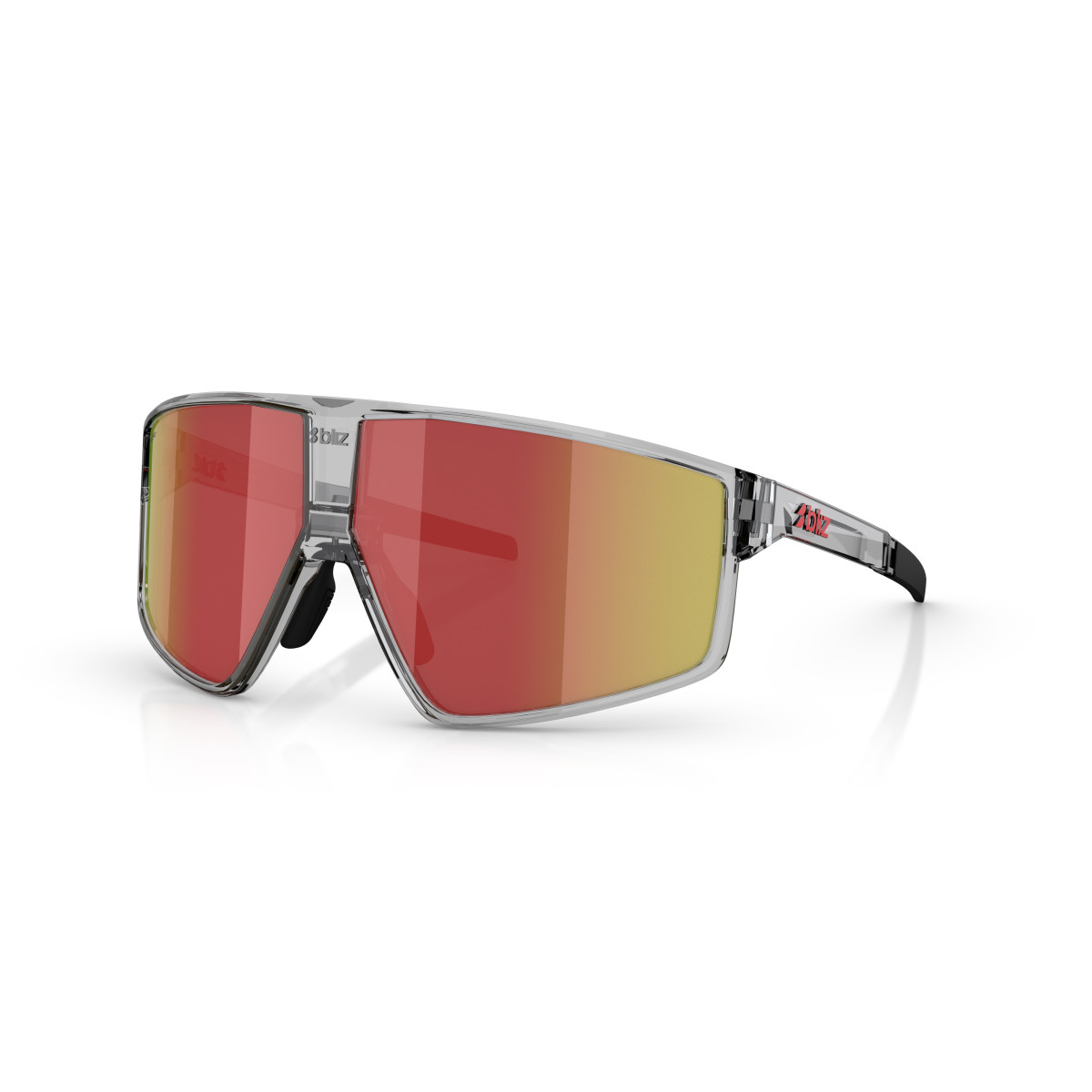 BLIZ P002 saulesbrilles | Transparent Dark Grey - Red