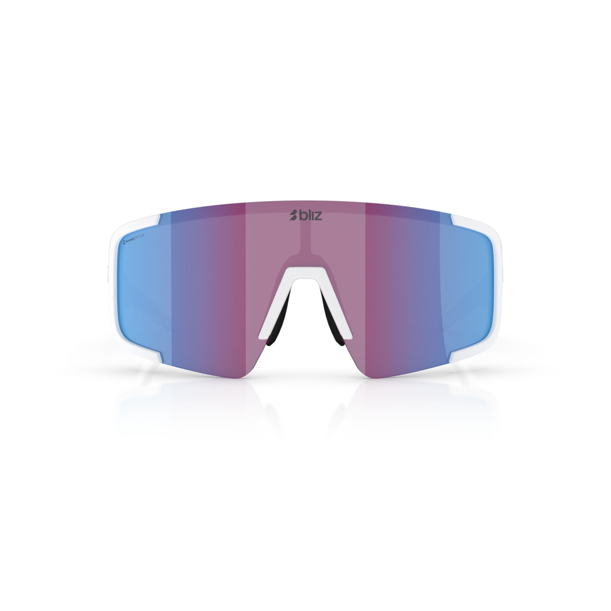 BLIZ P003  saulesbrilles | Nano Optics - Nordic Light | Matte White - Rose Violet Mirror Blue