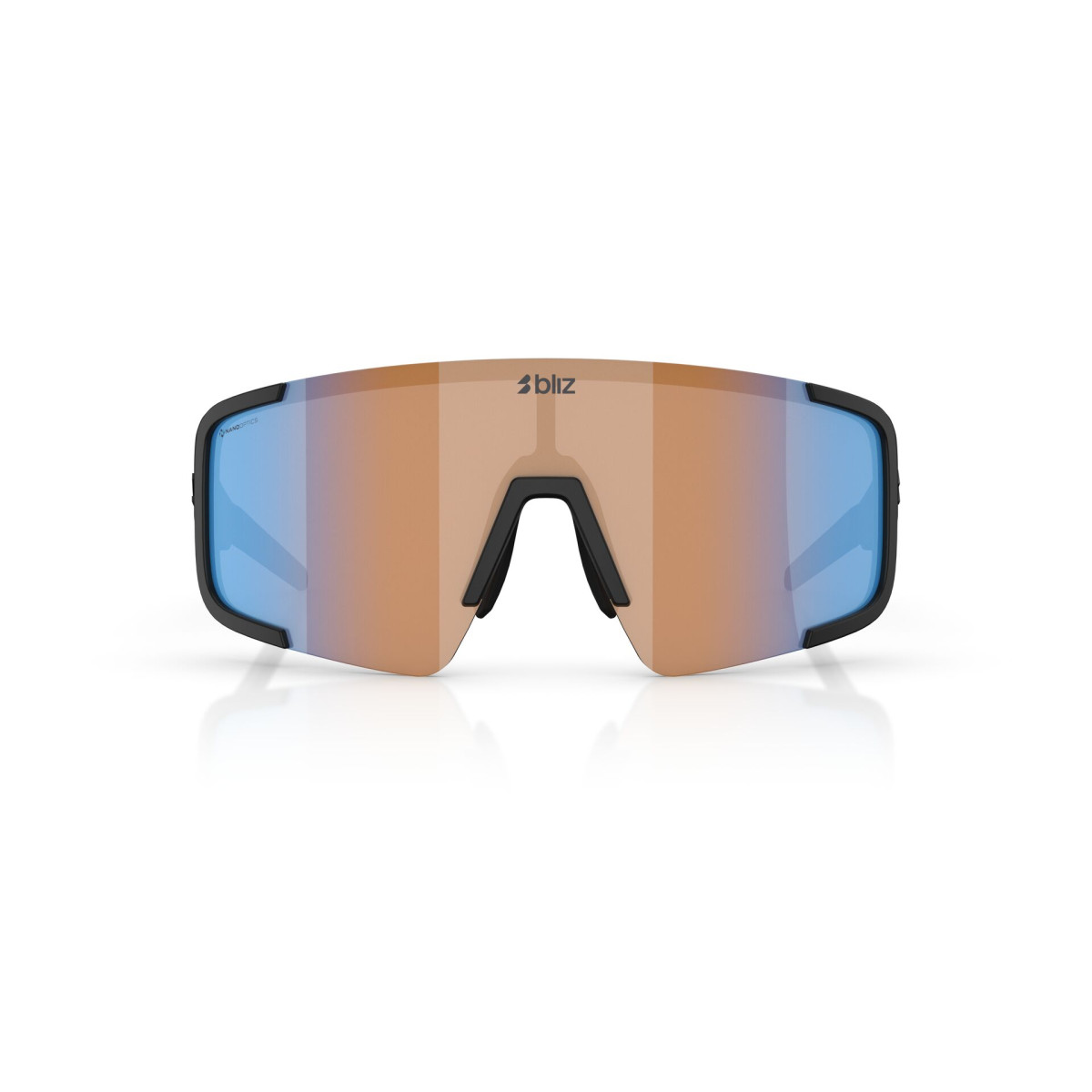 BLIZ P003  saulesbrilles | Nano Optics - Nordic Light | Matte Black - Coral - Orange Mirror Blue