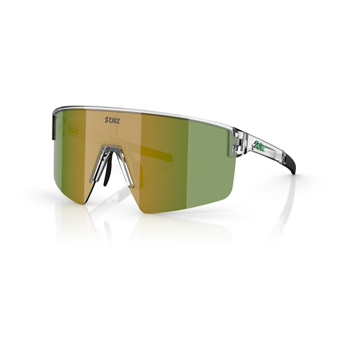 BLIZ P004 Small saulesbrilles | Transparent White - Green