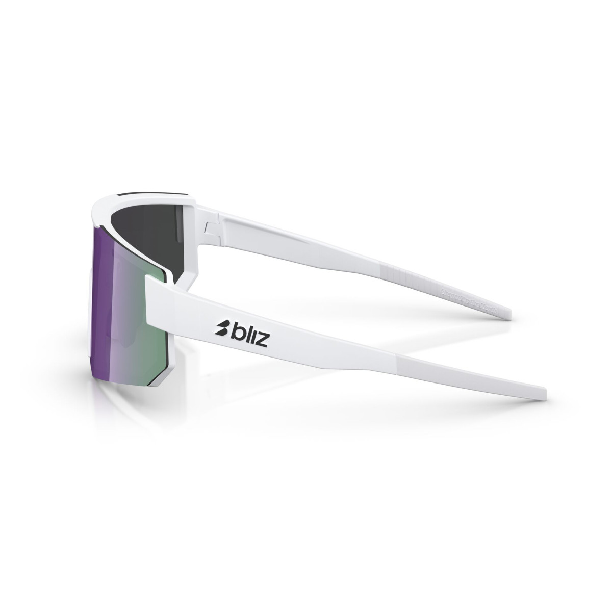 BLIZ P005 Small saulesbrilles | Matte White - Smoke Purple Mirror