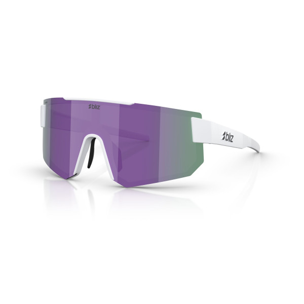 BLIZ P005 Small saulesbrilles | Matte White - Smoke Purple Mirror