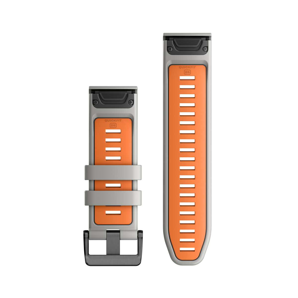 Garmin QuickFit® 26 silikona pulksteņa rokassprādze | Pelēka - Ember Orange